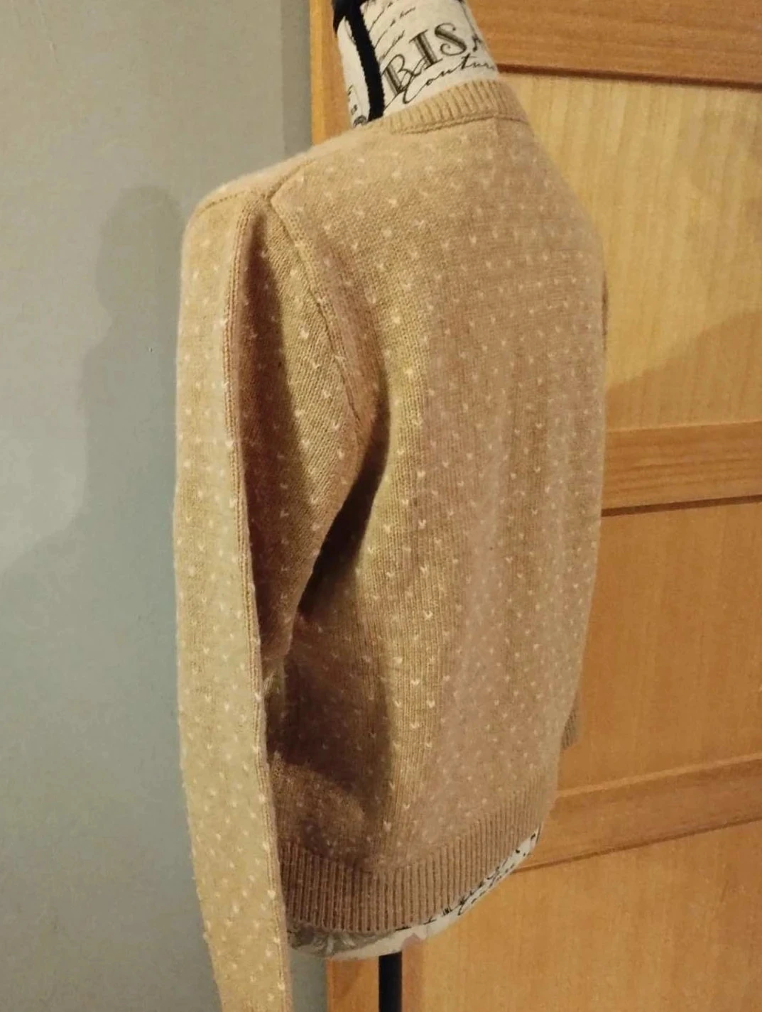 Cardigan feminino, marrom claro, lã/caxemira/mohair, Galeries Lafayette, XS – photo 5